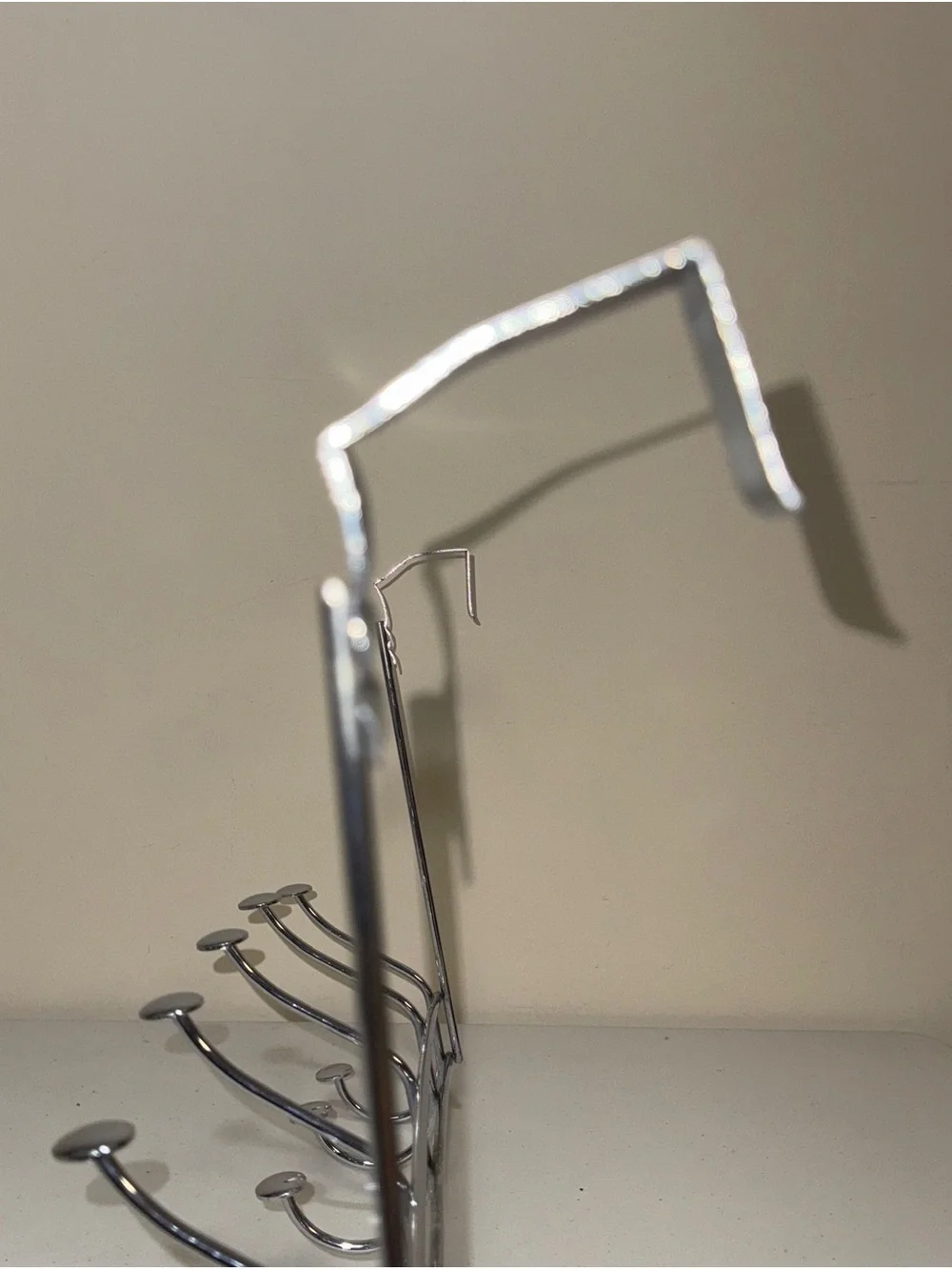 Door Hanger 6 Hook Rack Chrome Metal Silver Bathroom Towel Holder Room Organize